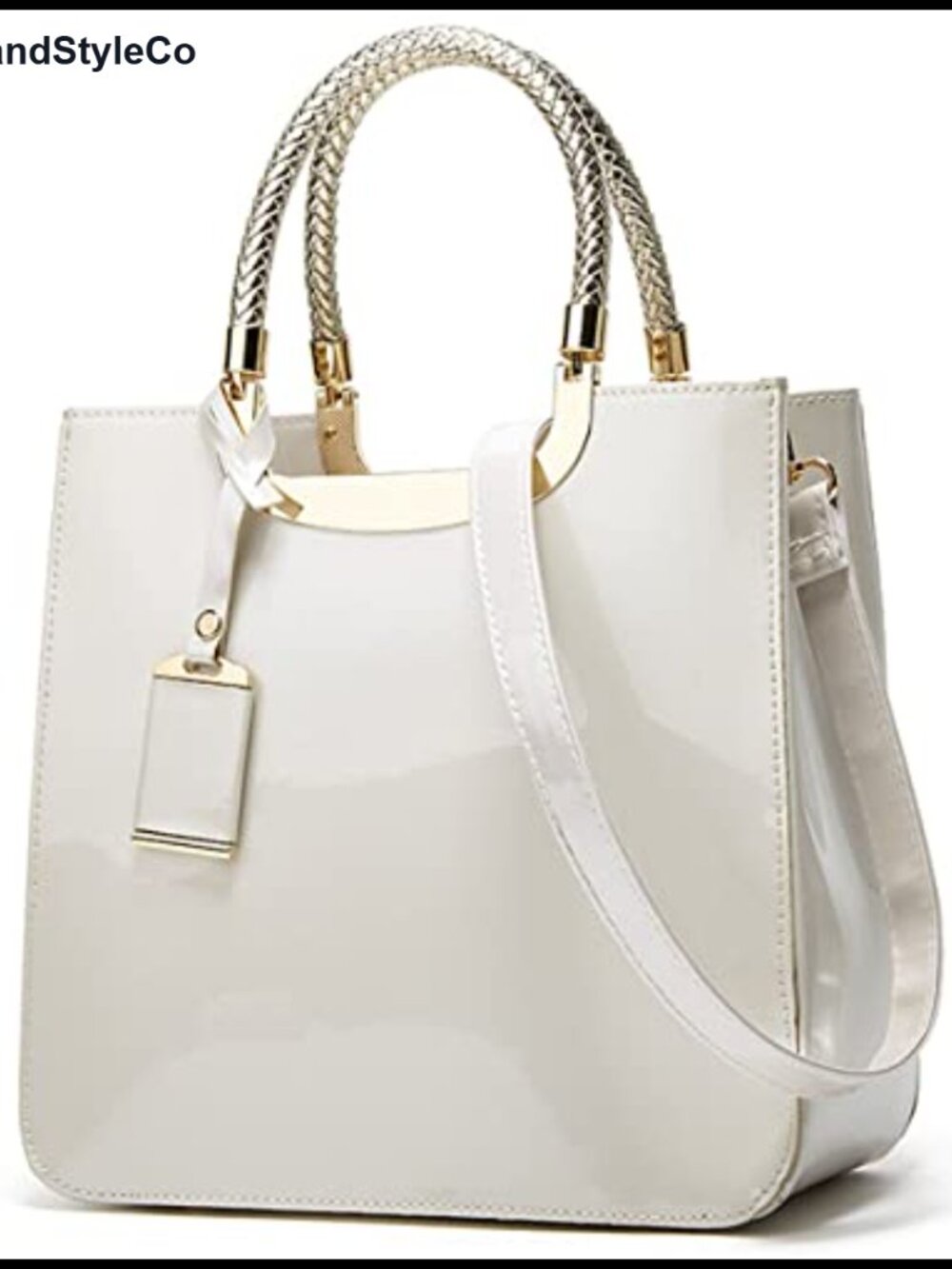 Glossy Patent Leather PU Handbag Shiny Shoulder Bag Evening Purse Top-Handle